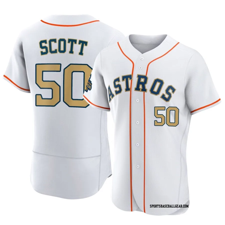 Tayler Scott Men's Houston Astros Gold Authentic White 2023 Collection Jersey