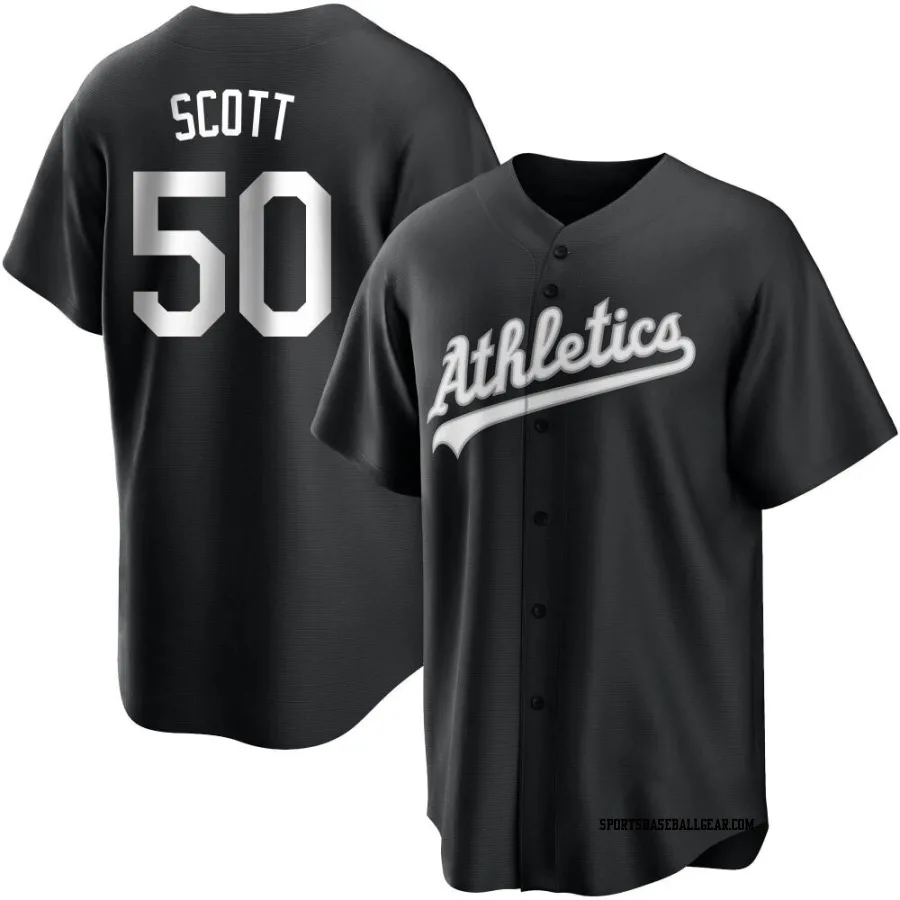 Tayler Scott Men's Oakland Athletics Black/White Replica Jersey