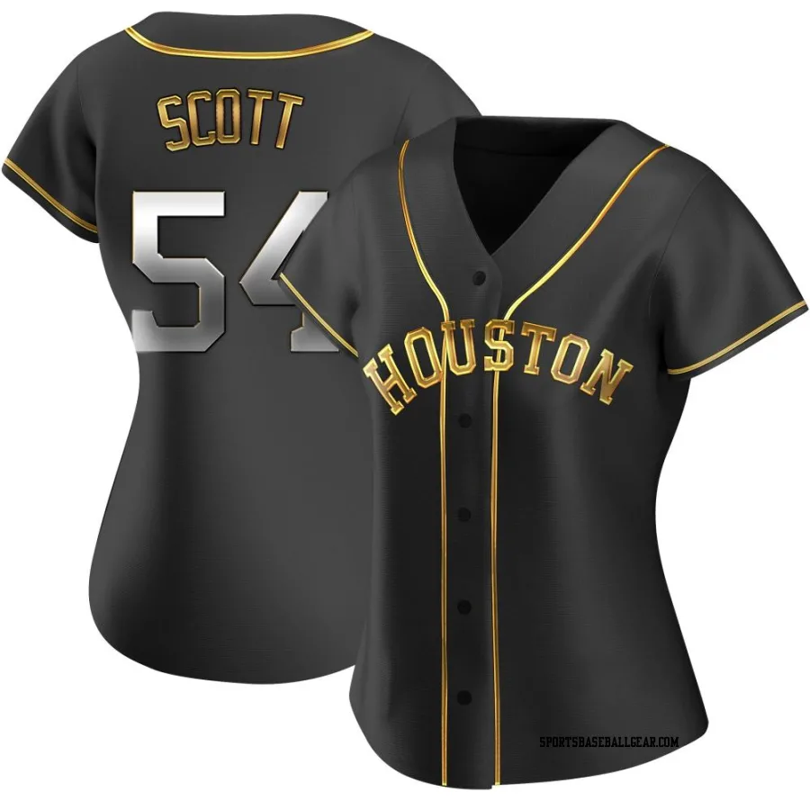 Tayler Scott Women's Houston Astros Black Golden Replica Alternate Jersey