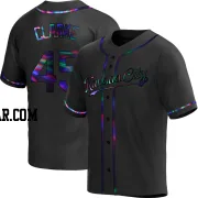 Taylor Clarke Men's Kansas City Royals Black Holographic Replica Alternate Jersey