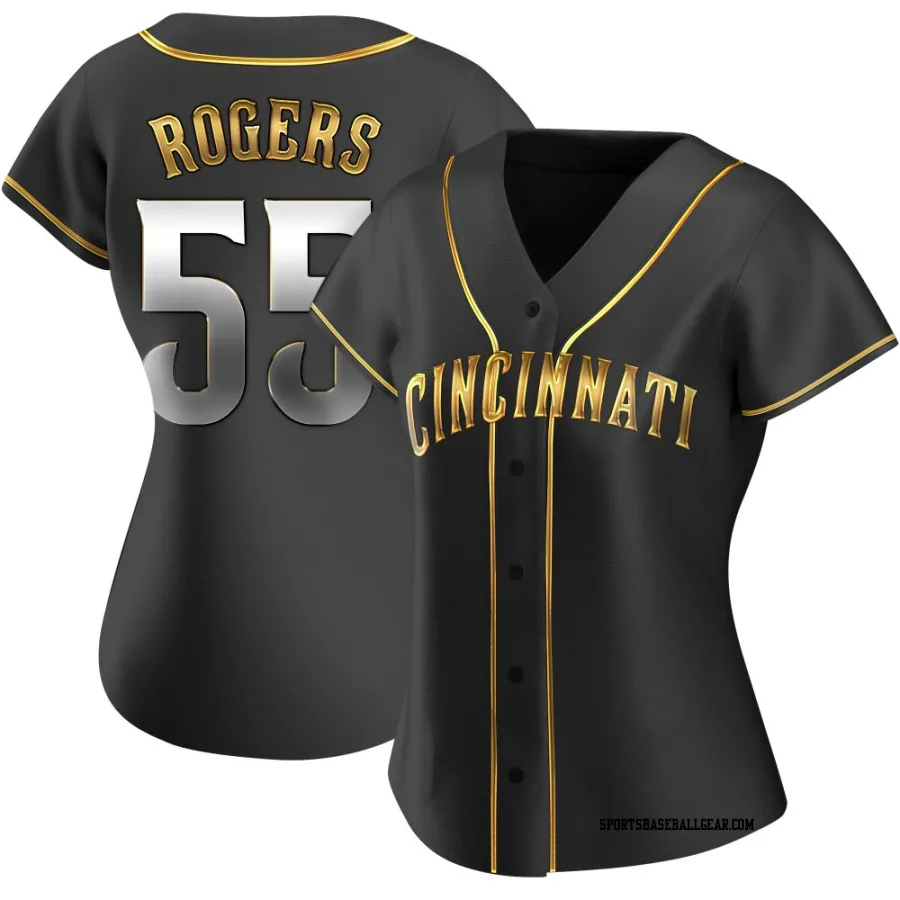 Taylor Rogers Women's Cincinnati Reds Black Golden Replica Alternate Jersey