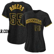 Taylor Rogers Women's Cincinnati Reds Black Replica Snake Skin City Jersey