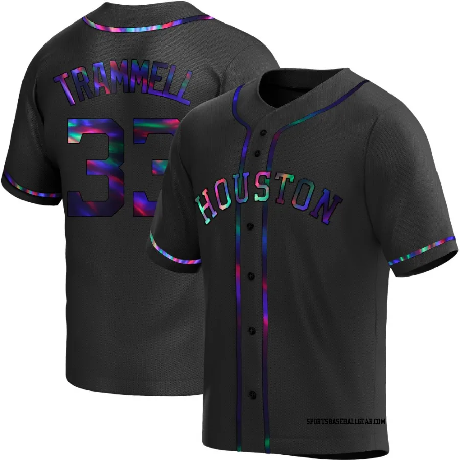 Taylor Trammell Men's Houston Astros Black Holographic Replica Alternate Jersey