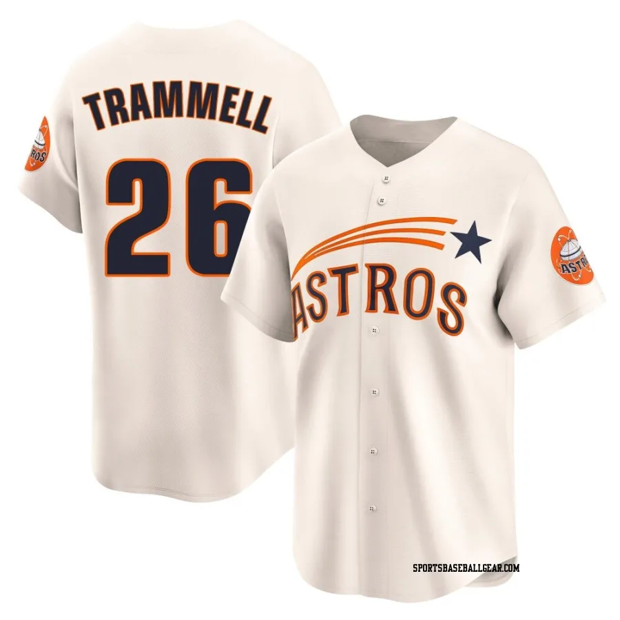 Taylor Trammell Men's Houston Astros Cream Limited Throwback Cooperstown Collection Jersey