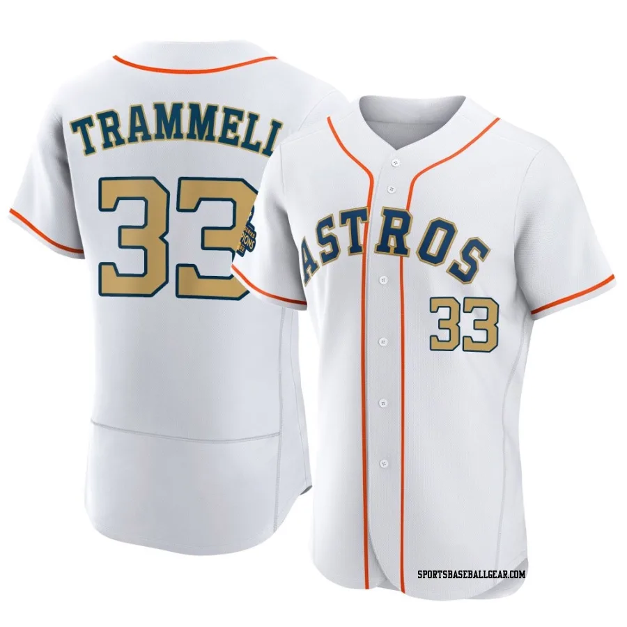 Taylor Trammell Men's Houston Astros Gold Authentic White 2023 Collection Jersey