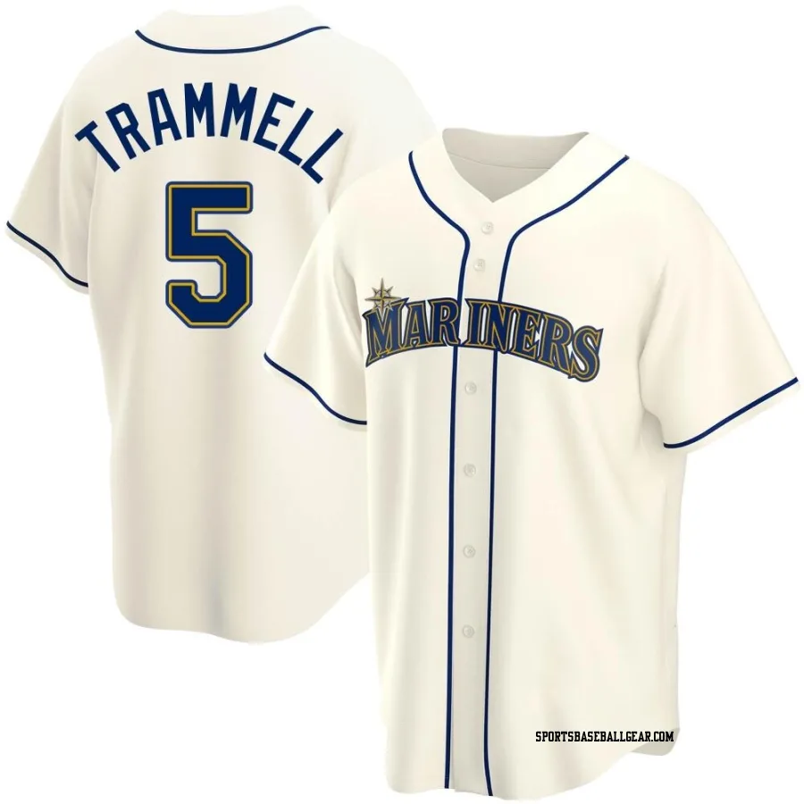 Taylor Trammell Men's Seattle Mariners Cream Replica Alternate Jersey