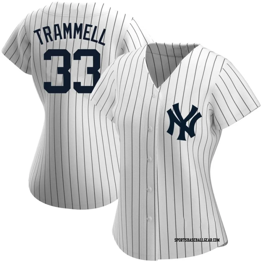 Taylor Trammell Women's New York Yankees White Replica Home Name Jersey