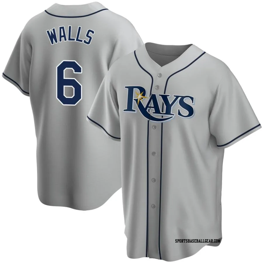 Taylor Walls Men's Tampa Bay Rays Gray Replica Road Jersey