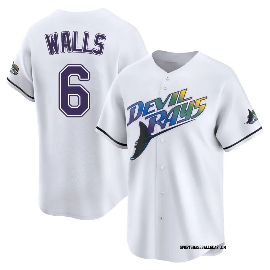 Taylor Walls Youth Tampa Bay Rays White Limited Throwback Cooperstown Jersey