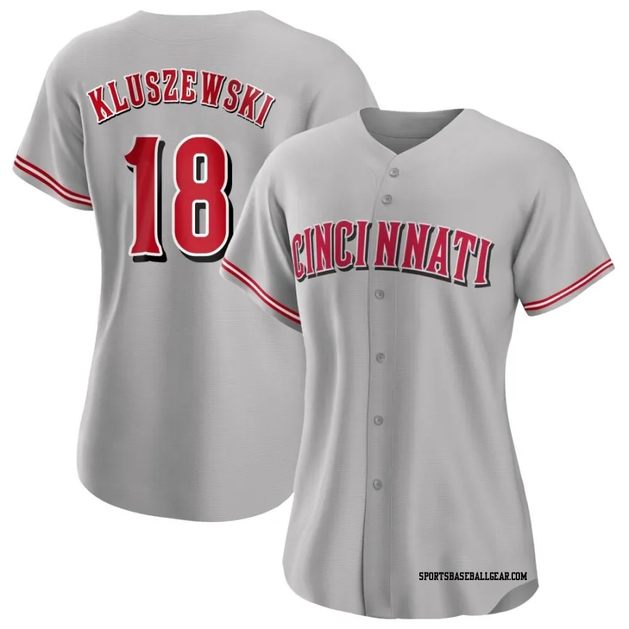 Ted Kluszewski Women's Cincinnati Reds Gray Authentic Road Jersey
