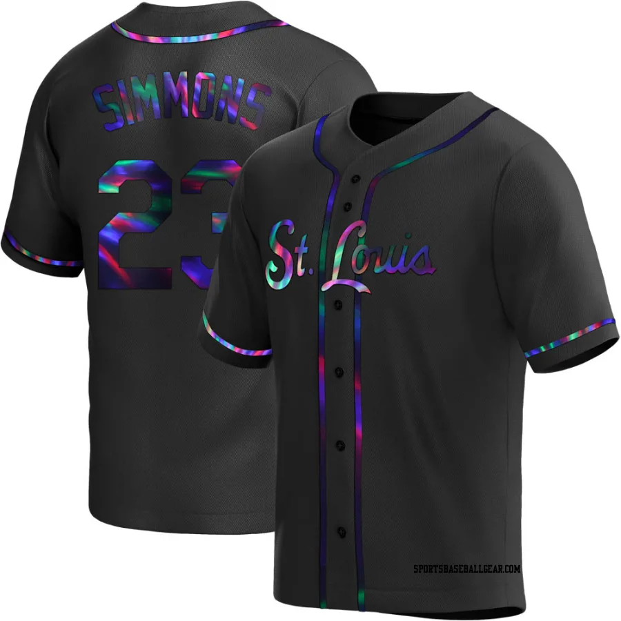 Ted Simmons Men's St. Louis Cardinals Black Holographic Replica Alternate Jersey