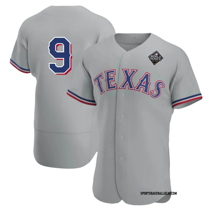 Ted Williams Men's Texas Rangers Gray Authentic Road 2023 World Series Jersey