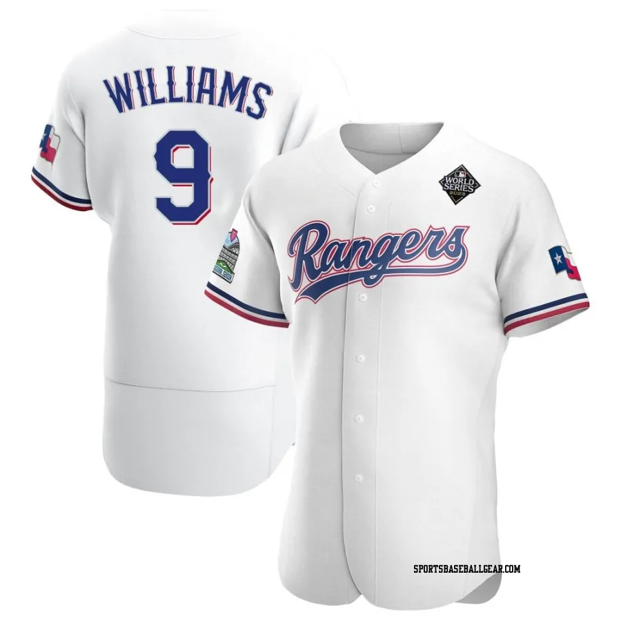 Ted Williams Men's Texas Rangers White Authentic Home 2023 World Series Jersey