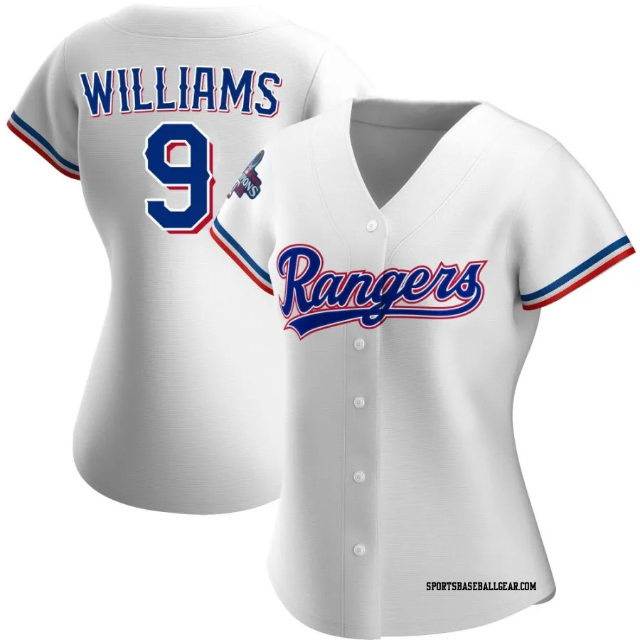 Ted Williams Women's Texas Rangers White Authentic Home 2023 World Series Champions Jersey