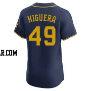 Teddy Higuera Men's Milwaukee Brewers Navy Elite Alternate Jersey