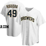 Teddy Higuera Men's Milwaukee Brewers White Replica Home Jersey