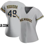 Teddy Higuera Women's Milwaukee Brewers Gray Replica Road Jersey