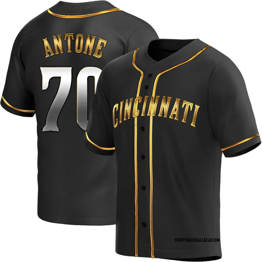 Tejay Antone Men's Cincinnati Reds Black Golden Replica Alternate Jersey
