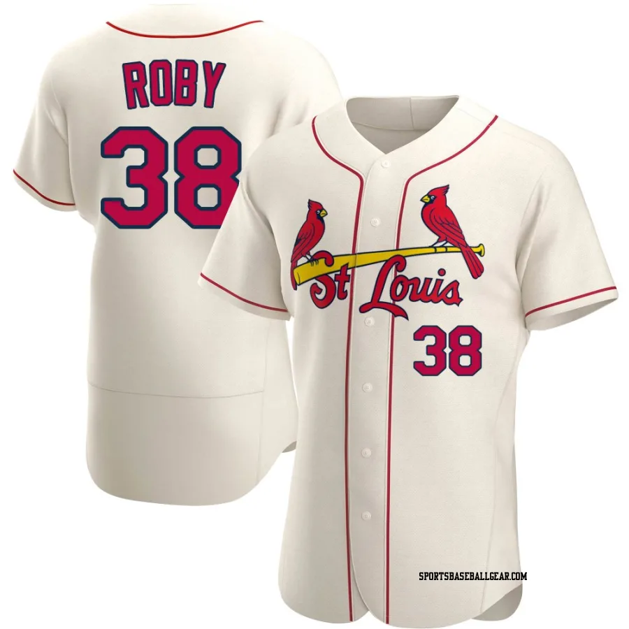 Tekoah Roby Men's St. Louis Cardinals Cream Authentic Alternate Jersey
