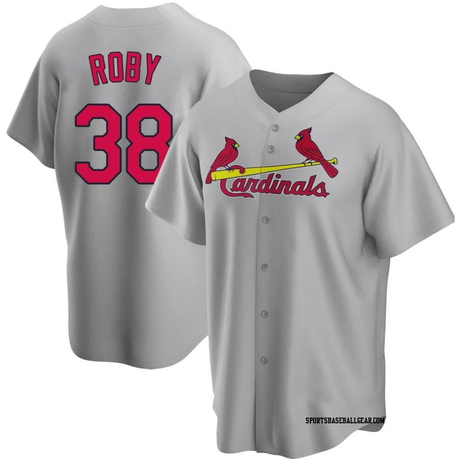 Tekoah Roby Men's St. Louis Cardinals Gray Replica Road Jersey