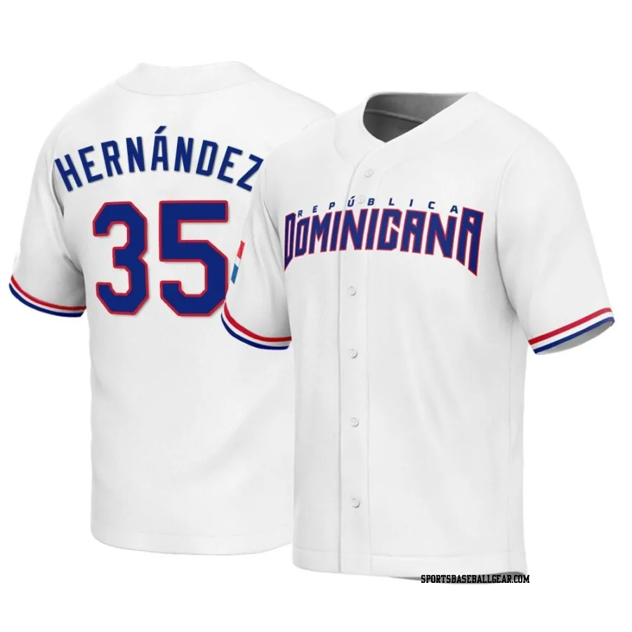 Teoscar Hernandez Men's Dominican Republic Baseball White Replica 2023 World Baseball Classic Jersey