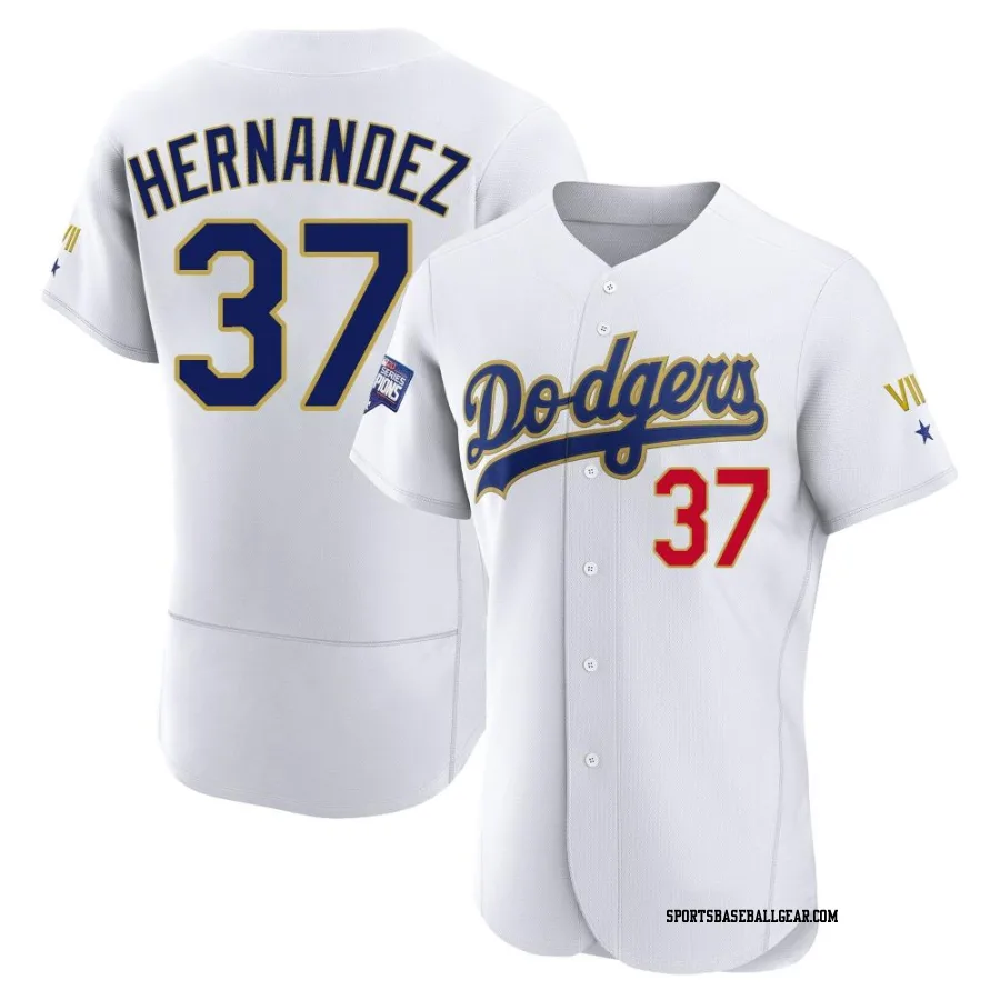 Teoscar Hernandez Men's Los Angeles Dodgers White/Gold Authentic 2021 Gold Program Player Jersey
