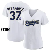 Teoscar Hernandez Women's Los Angeles Dodgers White/Gold Authentic 2021 Gold Program Player Jersey