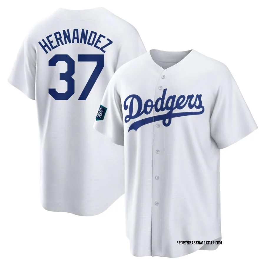 Teoscar Hernandez Youth Los Angeles Dodgers White Replica 2024 World Tour Seoul Series Home Jersey