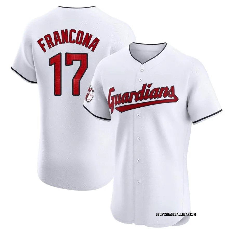 Terry Francona Men's Cleveland Guardians White Elite Home Jersey