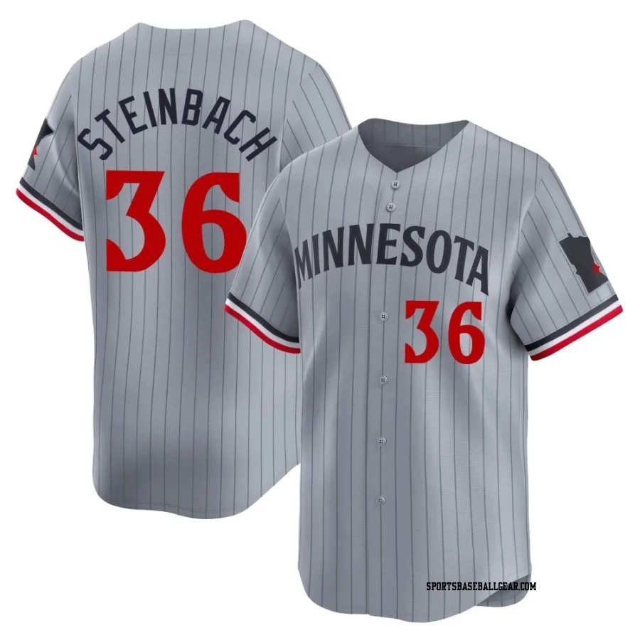 Terry Steinbach Youth Minnesota Twins Gray Limited Road Jersey