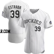 Thairo Estrada Men's Colorado Rockies White Authentic Home Jersey