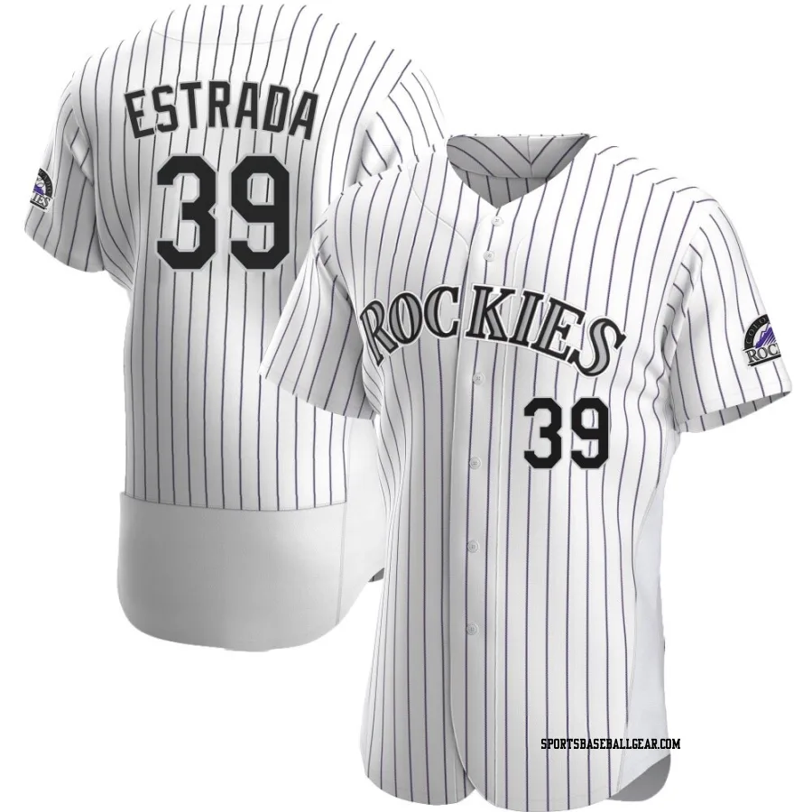 Thairo Estrada Men's Colorado Rockies White Authentic Home Jersey
