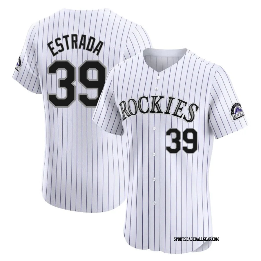Thairo Estrada Men's Colorado Rockies White Elite Home Jersey