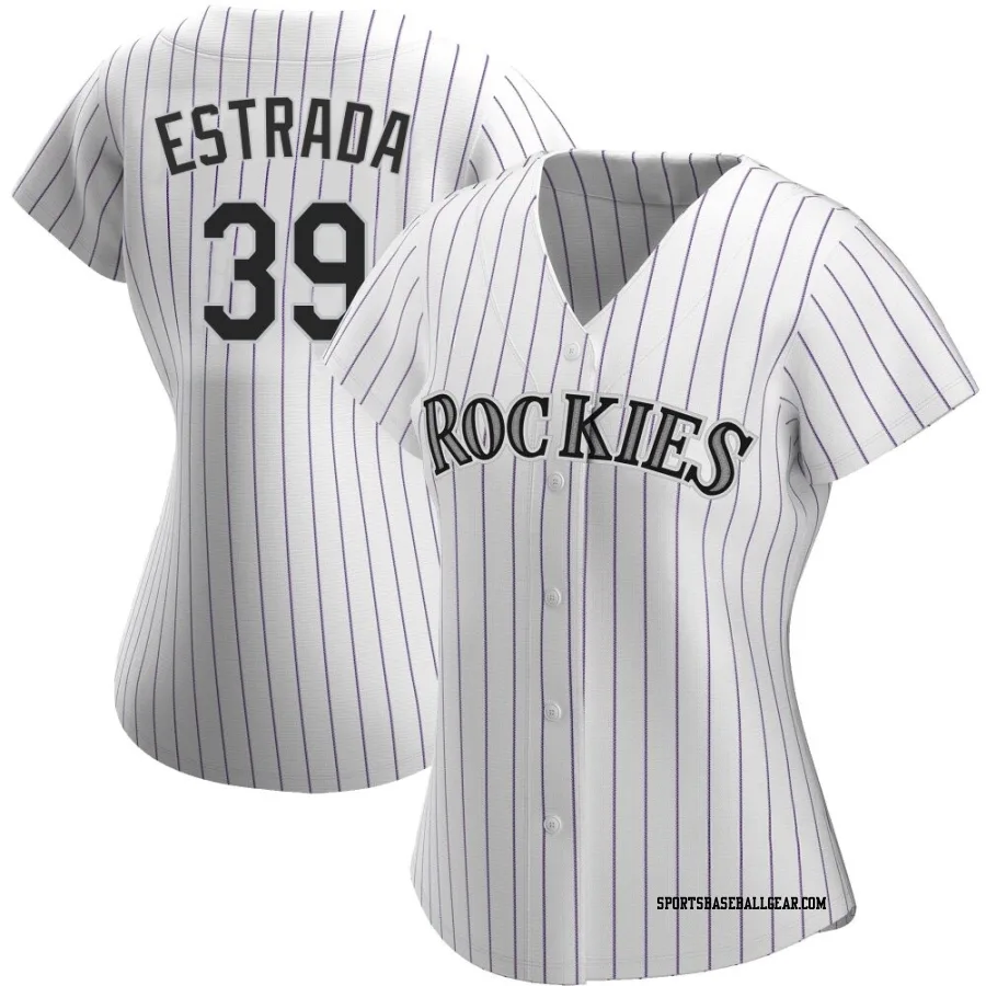 Thairo Estrada Women's Colorado Rockies White Authentic Home Jersey