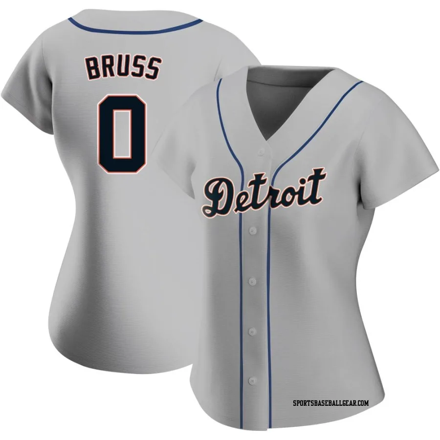 Thomas Bruss Women's Detroit Tigers Gray Replica Road Jersey