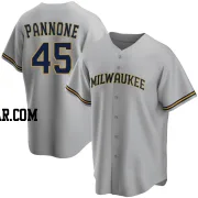 Thomas Pannone Men's Milwaukee Brewers Gray Replica Road Jersey