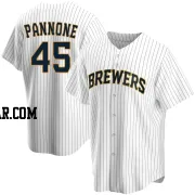 Thomas Pannone Men's Milwaukee Brewers White Replica Home Jersey