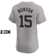 Thurman Munson Men's New York Yankees Gray Elite Road Jersey