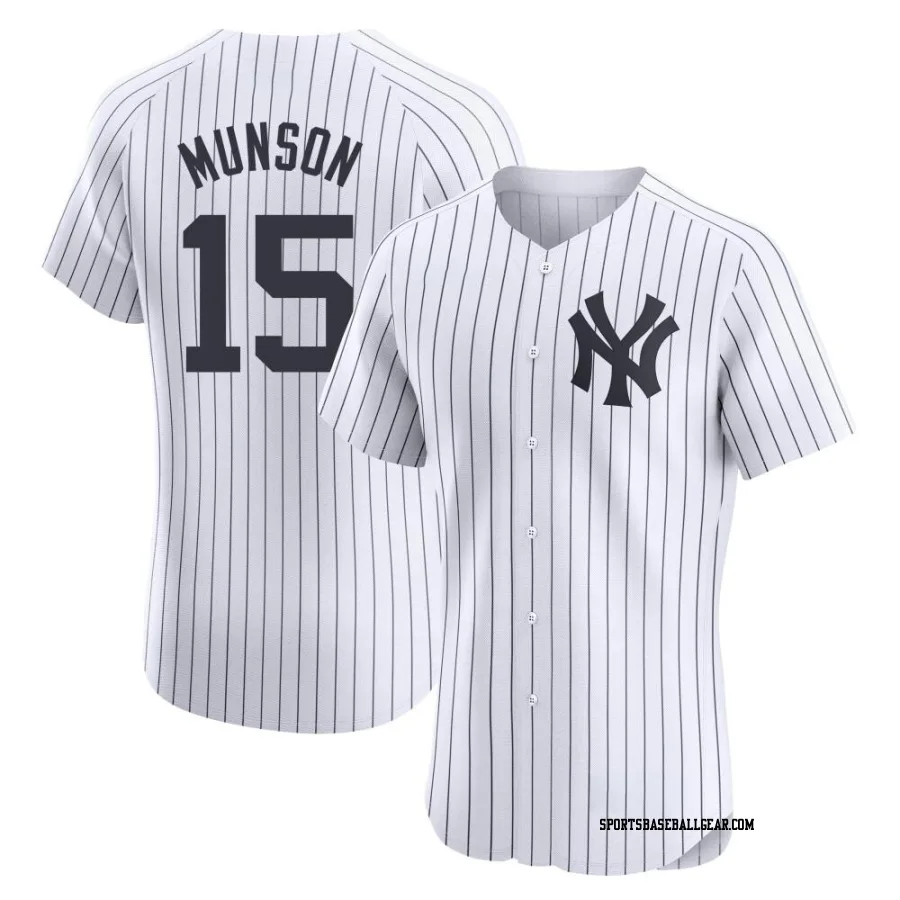 Thurman Munson Men's New York Yankees White Elite Home Jersey