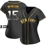 Thurman Munson Women's New York Yankees Black Golden Replica Alternate Jersey
