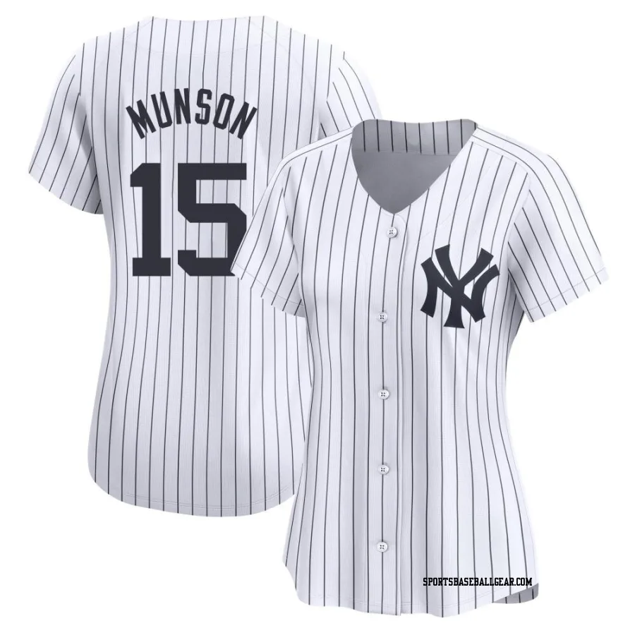 Thurman Munson Women's New York Yankees White Limited Yankee Home Jersey