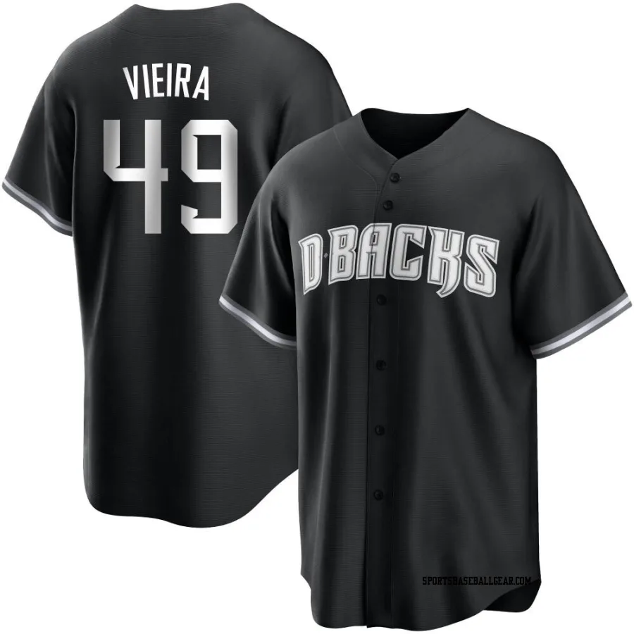 Thyago Vieira Men's Arizona Diamondbacks Black/White Replica Jersey