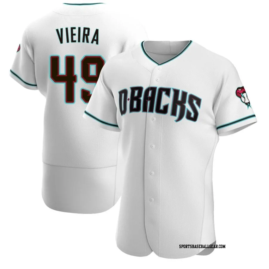 Thyago Vieira Men's Arizona Diamondbacks White/Teal Authentic Alternate Jersey