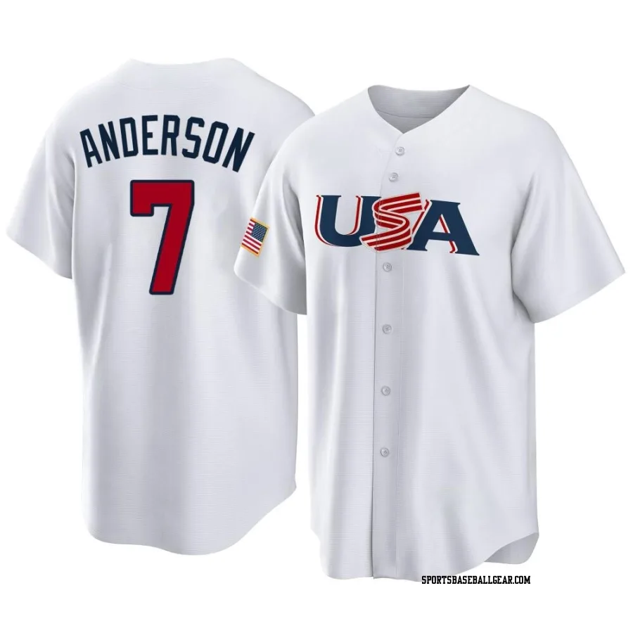 Tim Anderson Men's Chicago White Sox White Replica USA Baseball 2023 World Baseball Classic Jersey