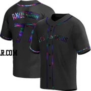 Tim Anderson Men's Los Angeles Angels Black Holographic Replica Alternate Jersey