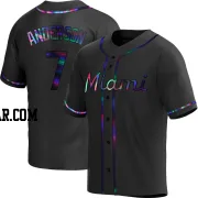 Tim Anderson Men's Miami Marlins Black Holographic Replica Alternate Jersey