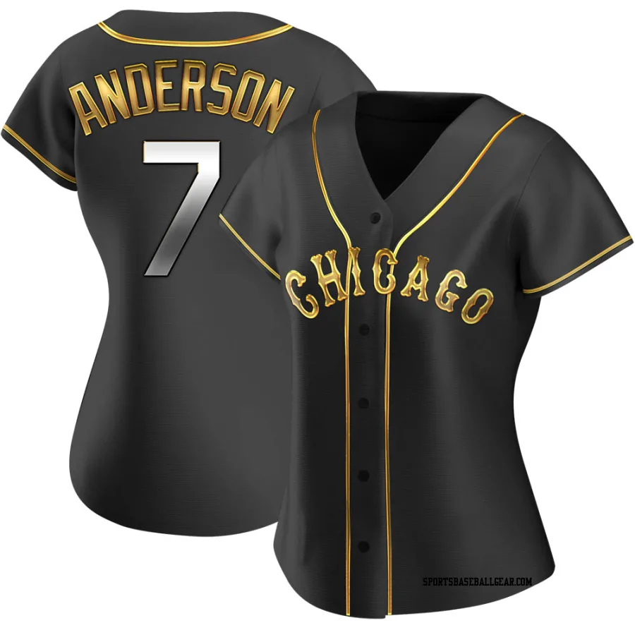 Tim Anderson Women's Chicago White Sox Black Golden Replica Alternate Jersey