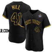 Tim Hill Men's New York Yankees Black Authentic Snake Skin City 2024 World Series Jersey