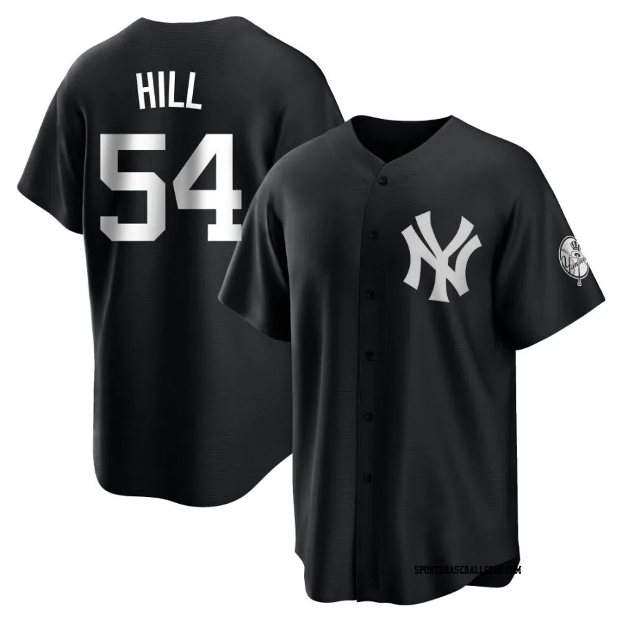 Tim Hill Men's New York Yankees Black/White Replica Jersey