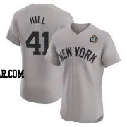 Tim Hill Men's New York Yankees Gray Elite Road 2024 World Series Jersey
